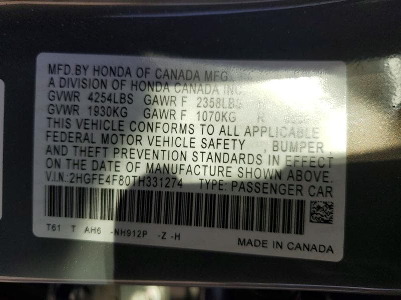 2026 HONDA CIVIC SPORT 12