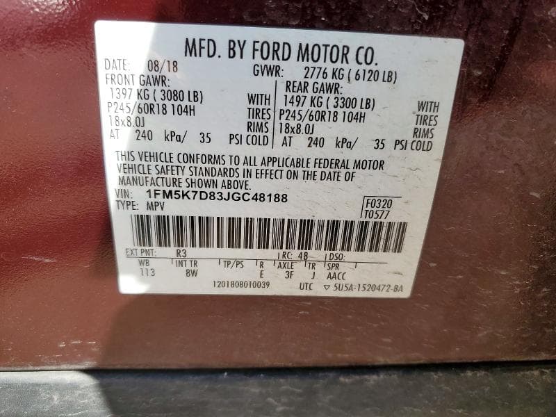 2018 FORD EXPLORER XLT 13