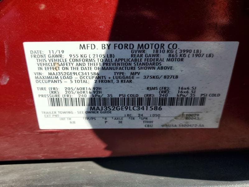 2020 FORD ECOSPORT SE 13