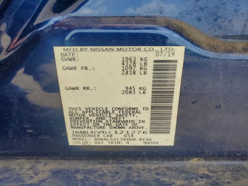 2020 NISSAN ALTIMA SR 12