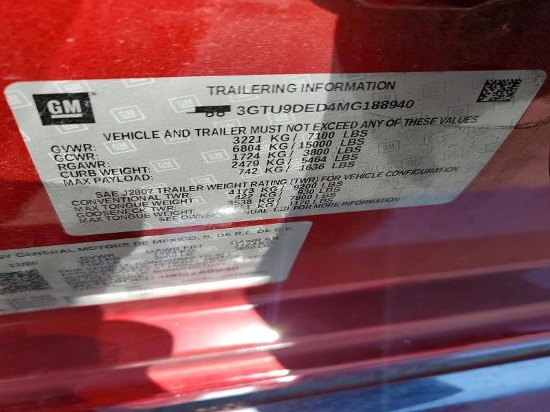 2021 GMC SIERRA K1500 SLT 12
