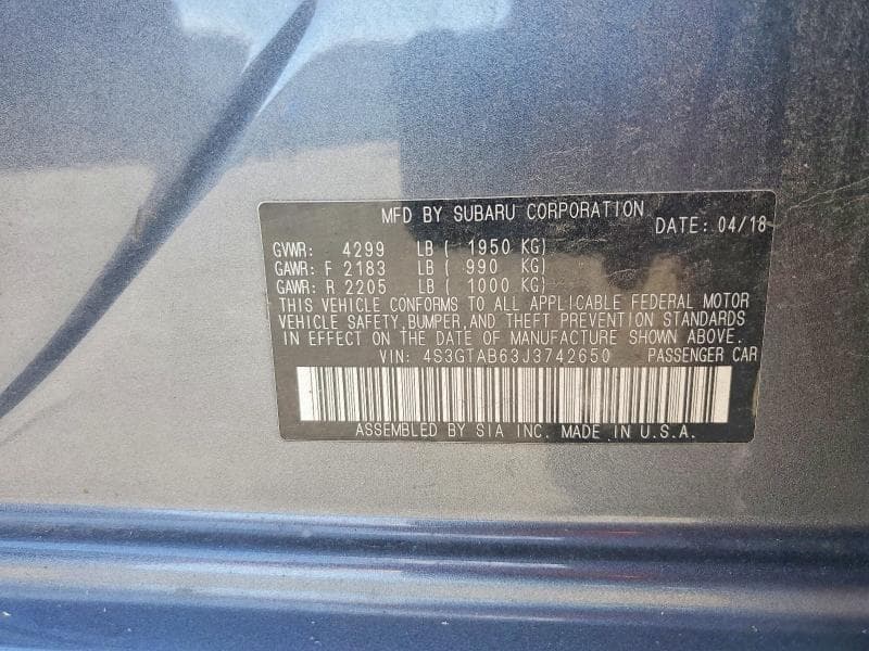 2018 SUBARU IMPREZA PREMIUM 12