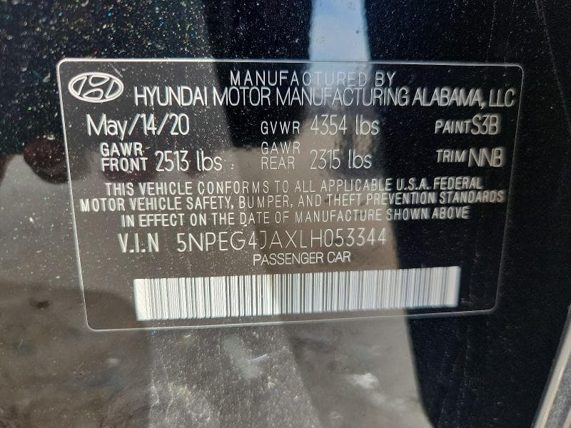 2020 HYUNDAI SONATA SE 12
