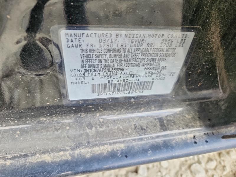 2017 NISSAN VERSA 1.6 S 12