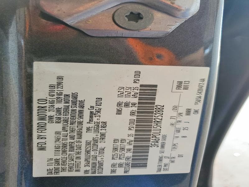 2017 FORD FUSION SE HYBRID 12