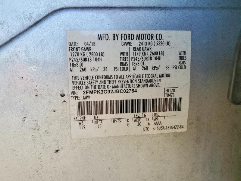 2018 FORD EDGE SE 14