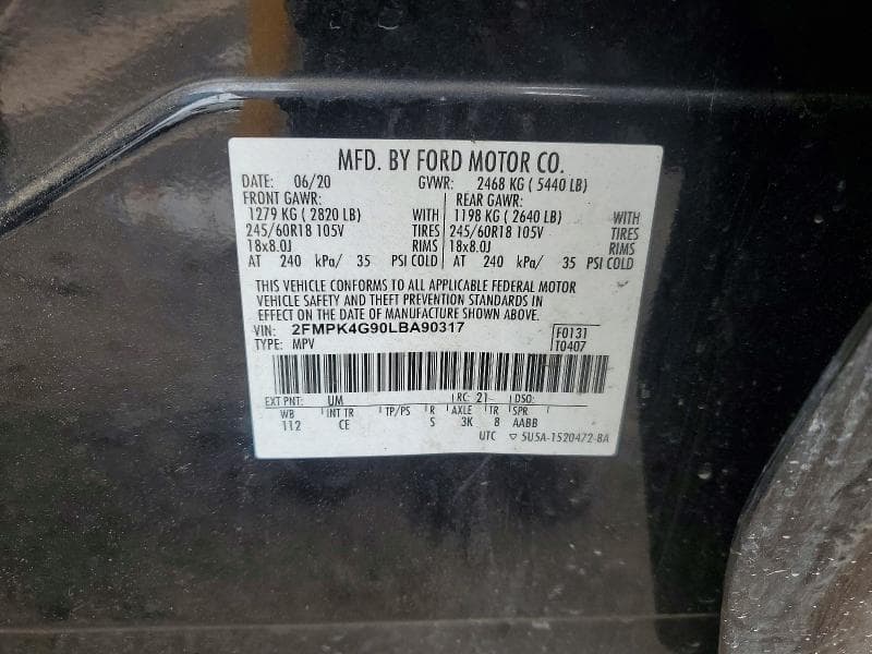 2020 FORD EDGE SE 13