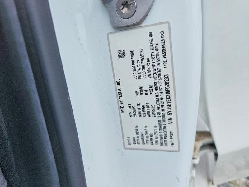 2021 TESLA MODEL 3 12