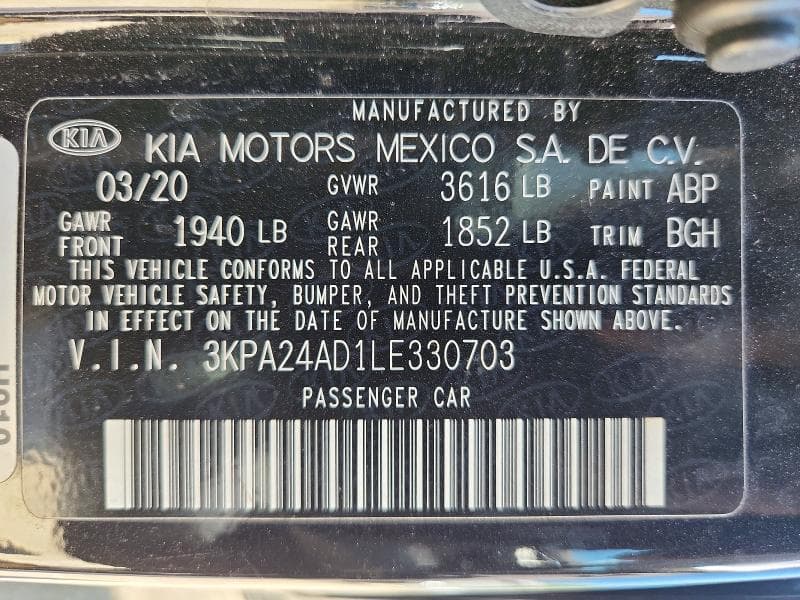 2020 KIA RIO S 13