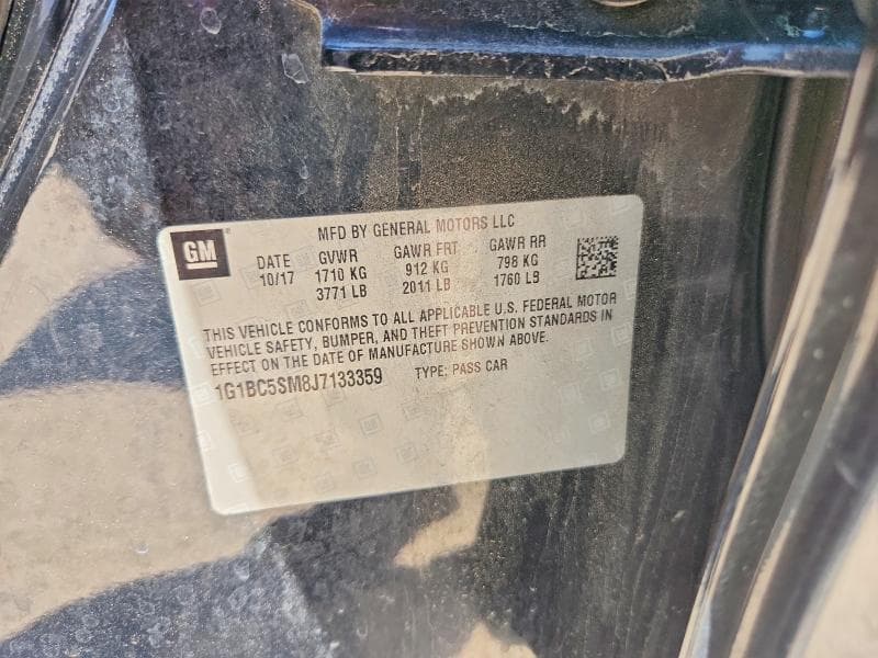 2018 CHEVROLET CRUZE 12