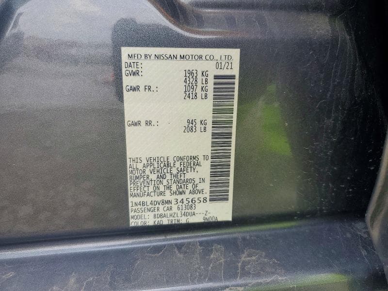 2021 NISSAN ALTIMA SV 13