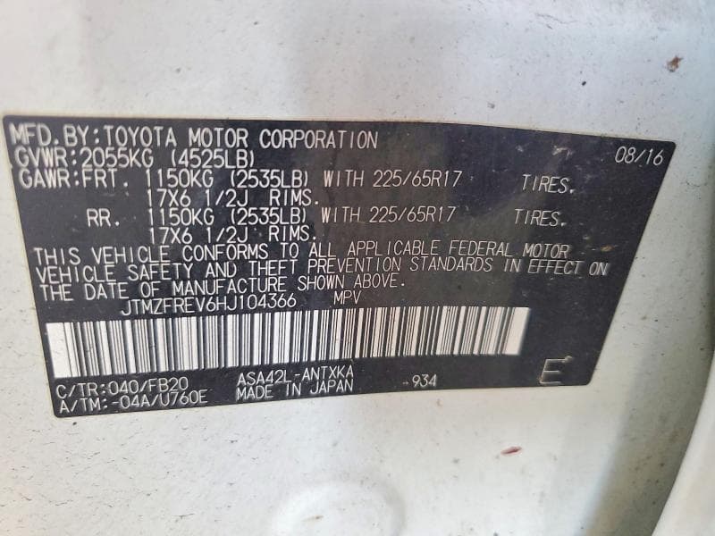 2017 TOYOTA RAV4 LE 13