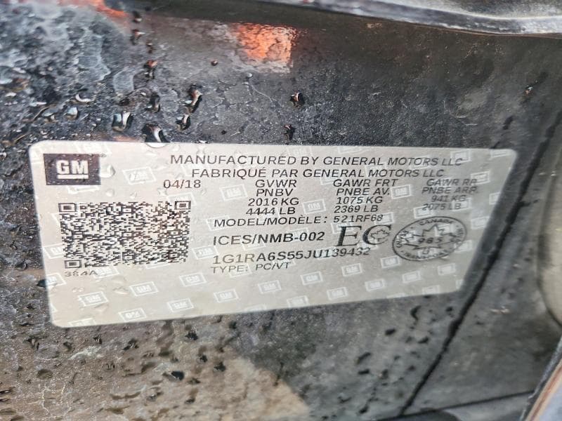 2018 CHEVROLET VOLT LT 23
