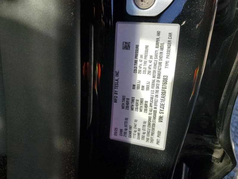 2025 TESLA MODEL 3 12