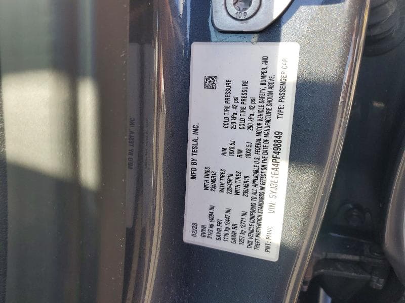 2023 TESLA MODEL 3 12