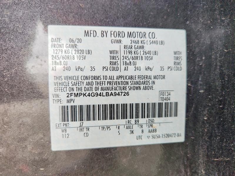2020 FORD EDGE SE 14