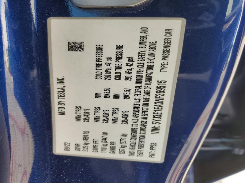 2022 TESLA MODEL 3 12