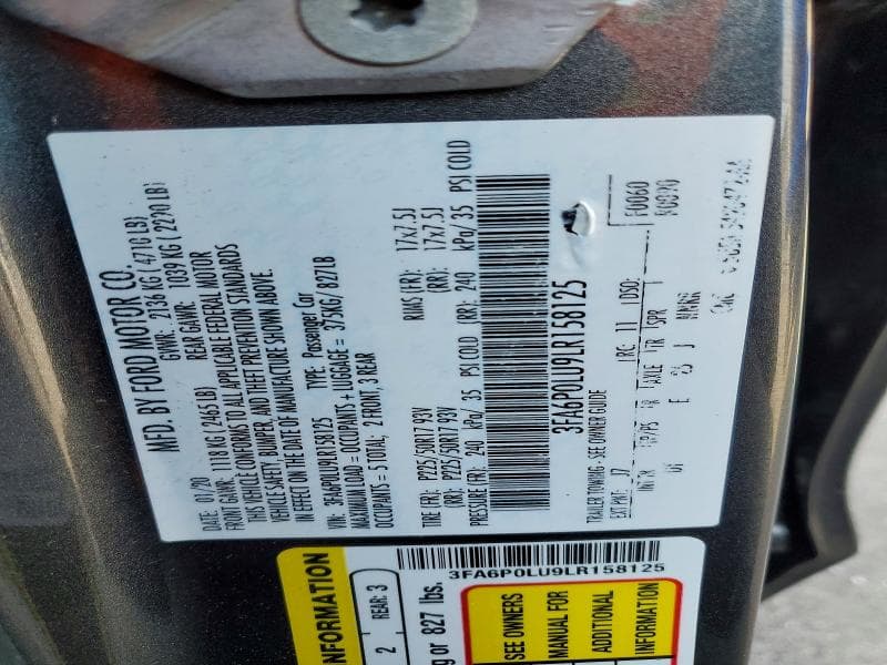 2020 FORD FUSION SE 12