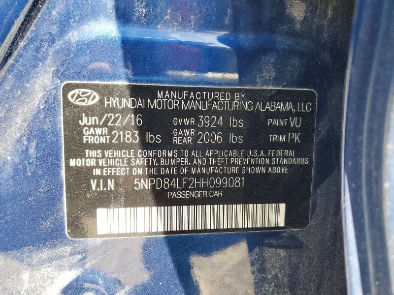 2017 HYUNDAI ELANTRA SE 12