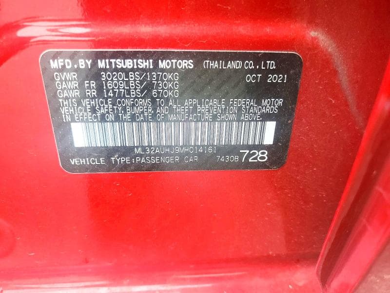 2021 MITSUBISHI MIRAGE ES 13