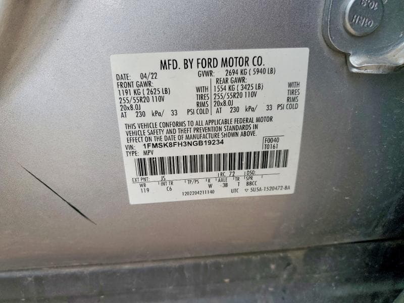 2022 FORD EXPLORER LIMITED 12