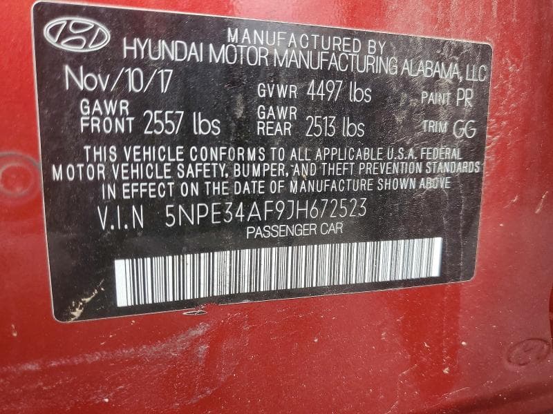2018 HYUNDAI SONATA SEL 12