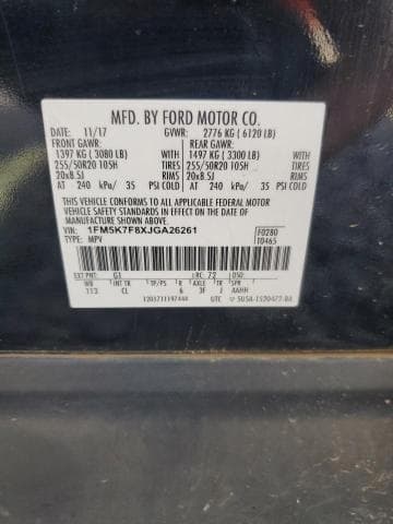 2018 FORD EXPLORER LIMITED 13