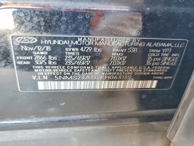 2019 HYUNDAI SANTA FE SE 13