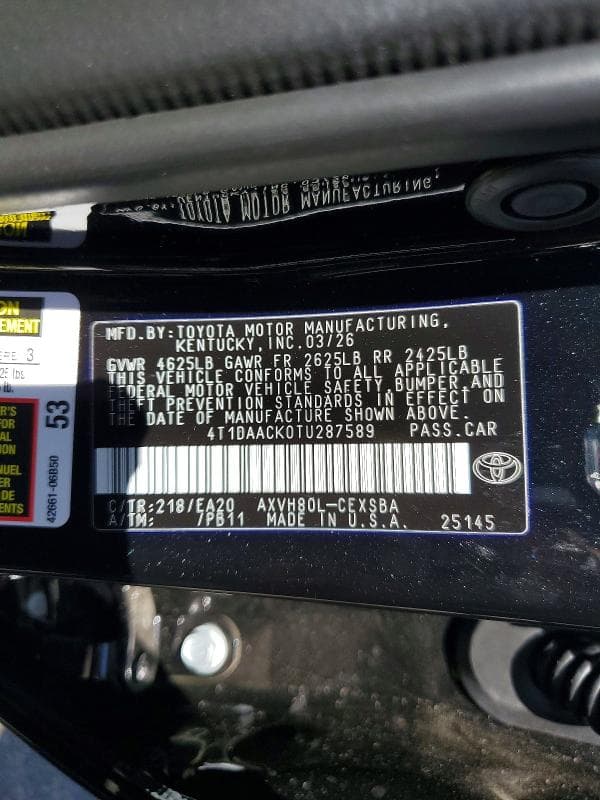 2026 TOYOTA CAMRY NIGHTSHADE 12