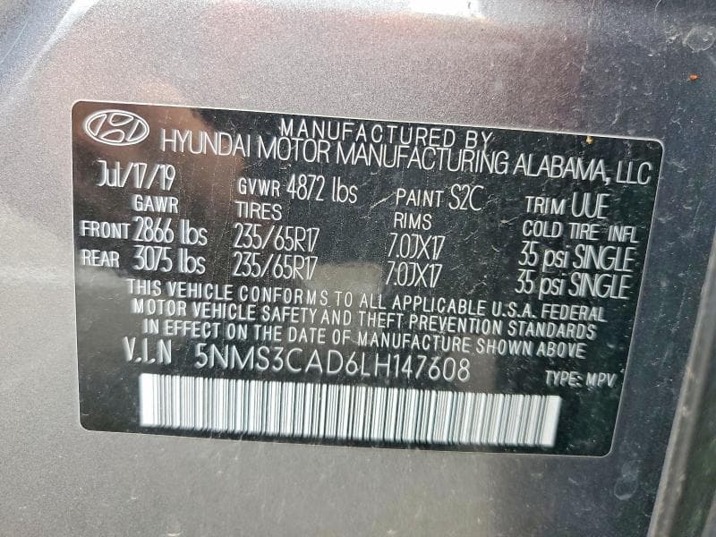 2020 HYUNDAI SANTA FE SEL 13