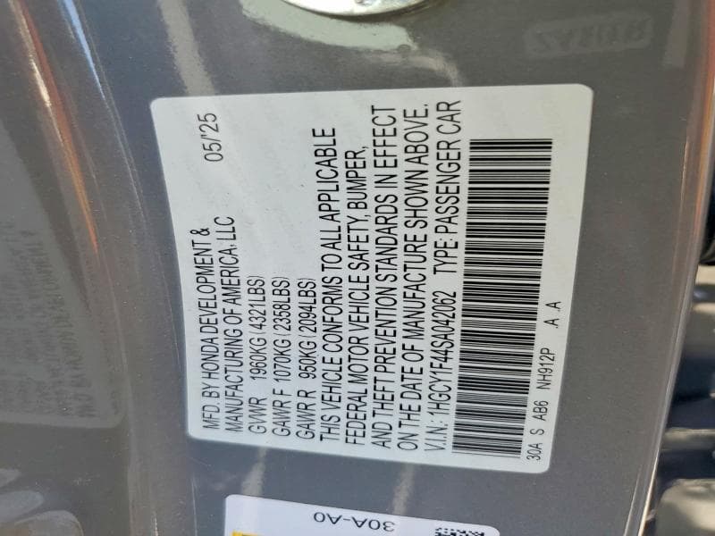 2025 HONDA ACCORD SE 12