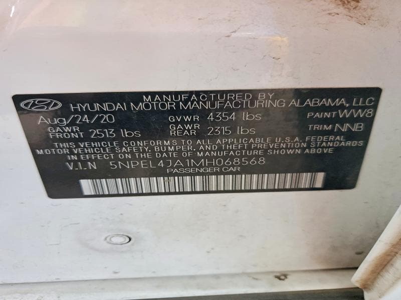 2021 HYUNDAI SONATA SEL 12