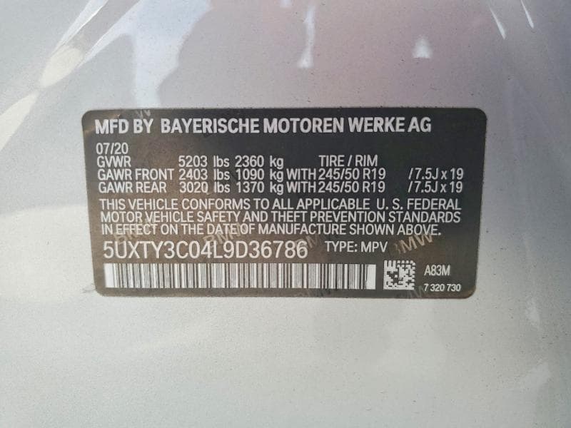 2020 BMW X3 SDRIVE30I 14