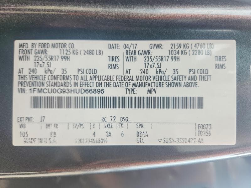 2017 FORD ESCAPE 13