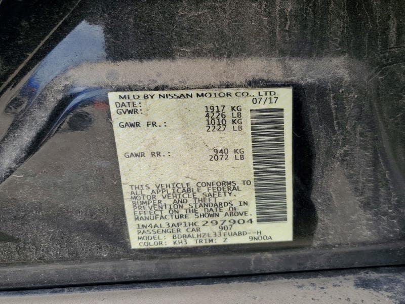 2017 NISSAN ALTIMA 2.5 SR 12