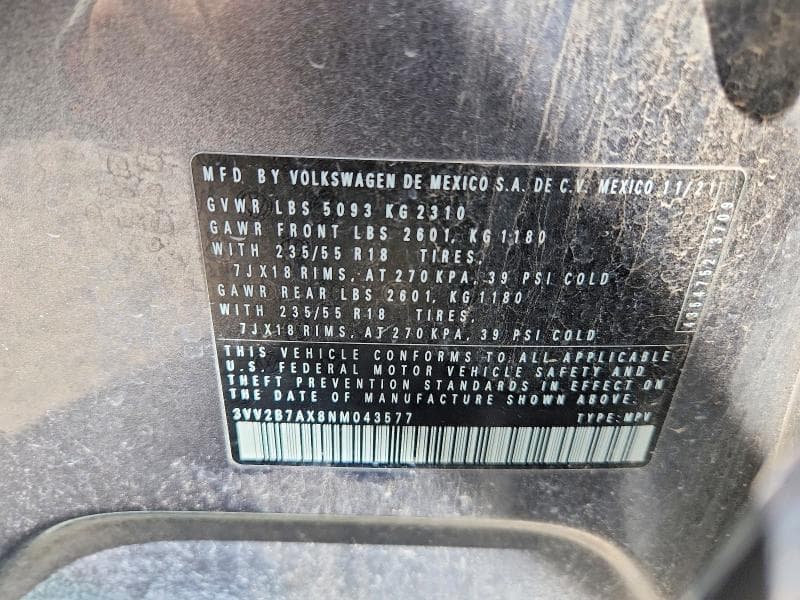 2022 VOLKSWAGEN TIGUAN SE 13