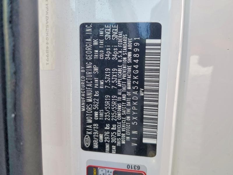 2019 KIA SORENTO SX V6 13