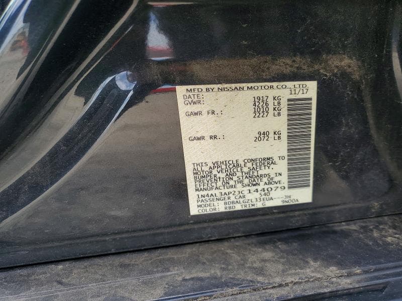 2018 NISSAN ALTIMA 2.5 S 12