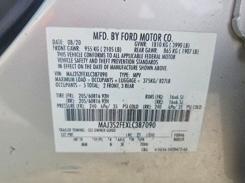2020 FORD ECOSPORT S 14