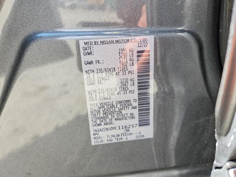 2023 NISSAN MURANO SV 13
