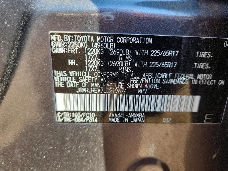 2018 TOYOTA RAV4 HYBRID LE 13