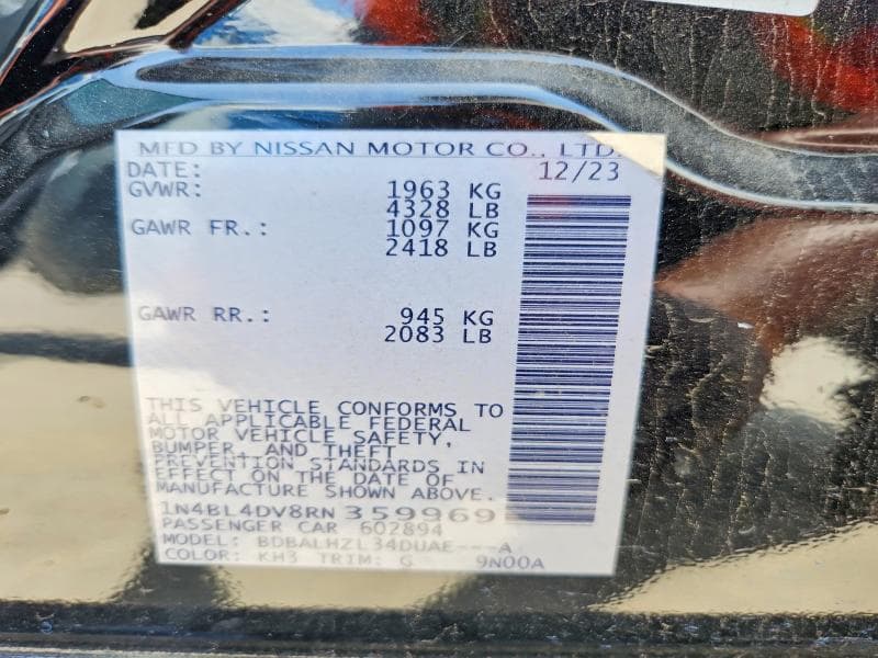2024 NISSAN ALTIMA SV 13