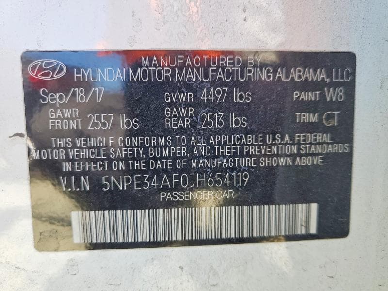 2018 HYUNDAI SONATA SPORT 12