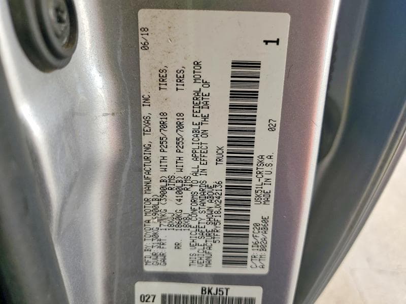 2018 TOYOTA TUNDRA SR5 12