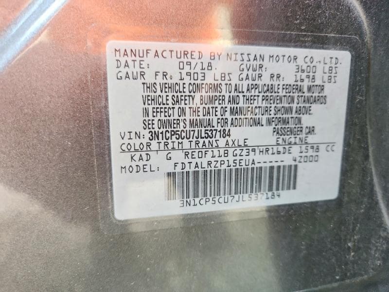 2018 NISSAN KICKS S 14