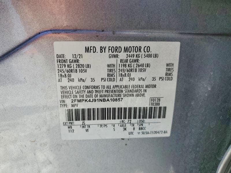 2022 FORD EDGE SEL 12