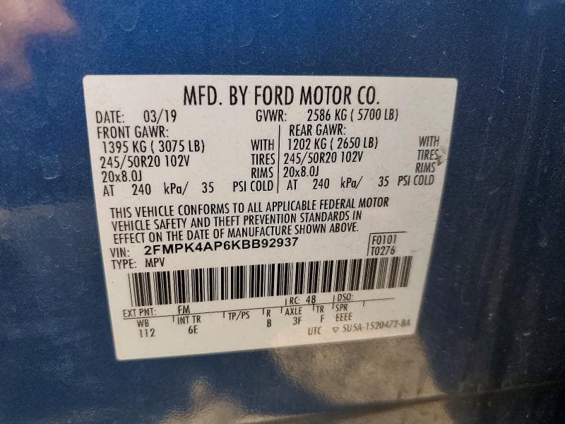 2019 FORD EDGE ST 12