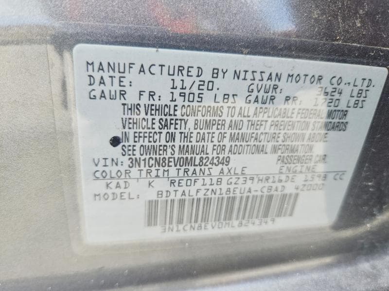 2021 NISSAN VERSA SV 12