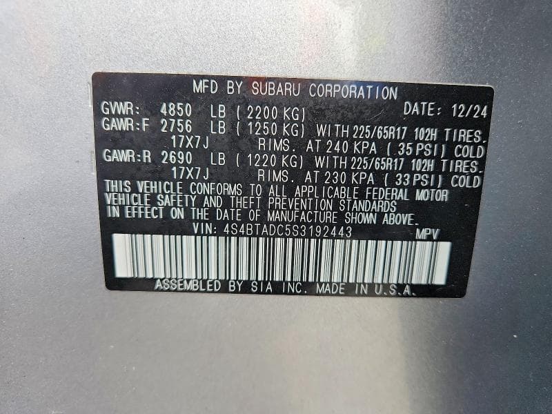 2025 SUBARU OUTBACK PREMIUM 13