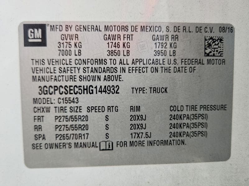 2017 CHEVROLET SILVERADO C1500 LTZ 12